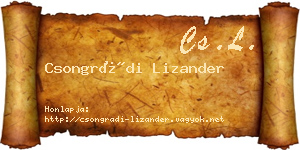 Csongrádi Lizander névjegykártya